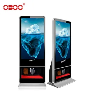 OBOO品牌自营43寸高清全自动红外擦鞋广告宣传机网络版落地式广告