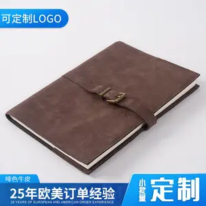 A5头层牛皮创意笔记本文具本子复古软皮加厚商务记事本定制LOGO