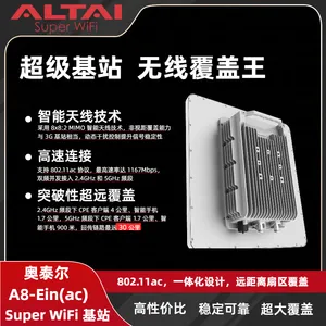 奥泰尔A8-Ein (ac) Super WiFi 基站 |室外无线覆盖基站 | 远距离5倍覆盖 / 省 90% 站点 / IP67 防护
