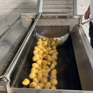 全自动毛辊清洗脱皮机 土豆红薯根茎果蔬加工设备