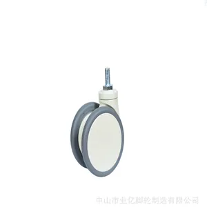 3寸双片尼龙款丝杆活动静音款 仪器脚轮 医用推车轮 婴儿车脚轮