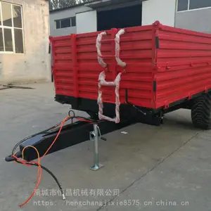 4轮液压自卸的厂区运输平板拖车 载重5吨 恒昌现货农用拖拉机车斗