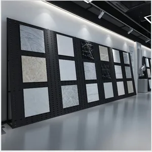 铜川瓷砖展示架价格 挂瓷砖样品展具 喷塑冲孔板展架
