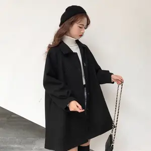 赫本风毛呢大衣女中长款韩版2021新款加棉呢子外套女妮子学生流行