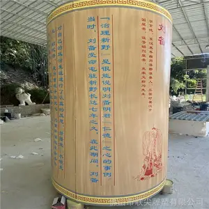 广东玻璃钢雕塑厂家 室内玻璃钢圆柱雕塑定制