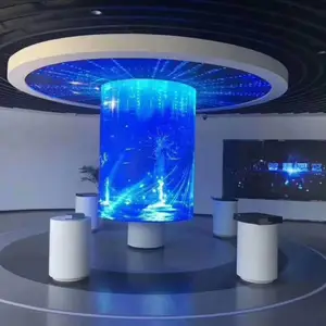 可弯曲无缝拼接LED屏厂家 商用柔性软模组圆柱屏 智显立诺