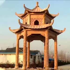 古建石凉亭 中式仿古石雕长廊 别墅庭院景观亭子