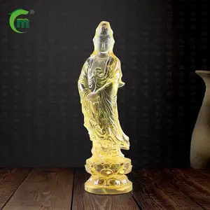 琉璃南海观世音菩萨持珠佛像中式居家佛堂寺院***平安装饰摆件