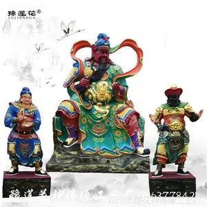 定做树脂玻璃钢 彩绘关公神像 关老爷 伽蓝菩萨佛像 大型宗教神像