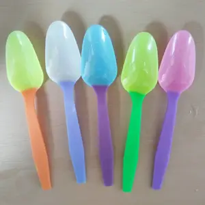 感温变色勺一次性勺子甜品勺餐具冰激凌勺PP变色勺可选颜色印logo