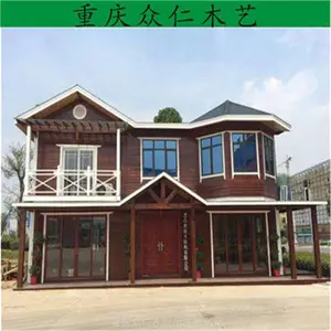 射洪公园防腐木景观木屋 乡村现代木房子 芬兰木传统木屋施工安装 众仁木艺