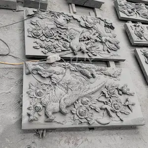 石雕浮雕设计 寺庙别墅大墙花岗岩干挂浮雕 青石壁画