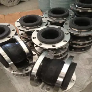 DN80法兰软连接 异径接头 安友304不锈钢橡胶软接
