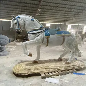 玻璃钢马雕塑造型 公园景观雕塑小品 联尖彩绘玻璃钢动物雕塑