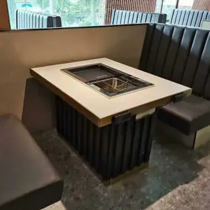 鑫兴餐饮家具 净化火锅桌 涮烤一体桌 厂家定做
