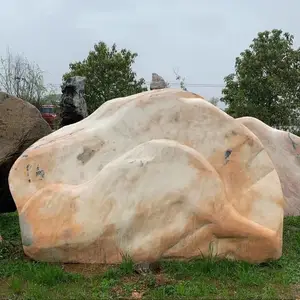黄冈门牌石招牌石晚霞红1-20米 5000多块景观石可选