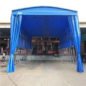 贵阳修文县电动篮球场伸缩遮阳棚工地帐篷推拉伸缩雨蓬