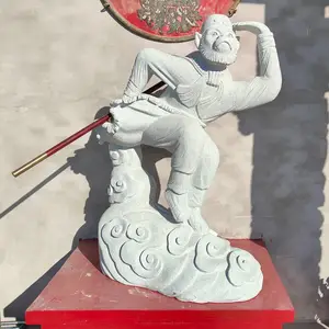 大理石西游记人物塑像制作 花岗岩孙猴子石雕价格 石材猪八戒雕像图