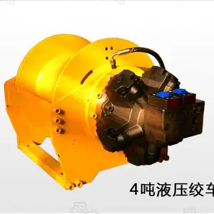 广西柳州轮式挖机改装2吨液压卷扬机拖拽木头