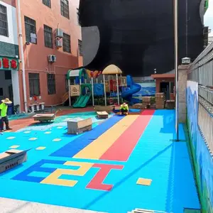 深圳惠州悬浮式拼装地板-悬浮地板-幼儿园悬浮地板案例工程