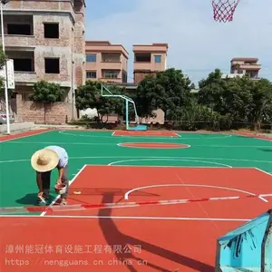 福建篮球场施工_硅PU材质_丙烯烯材质_篮球场施工_悬浮地板安装_画线围网灯光_漳州能冠
