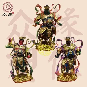 彩绘二十四诸天神像佛像 木雕极彩大将辩才天大功德天神像