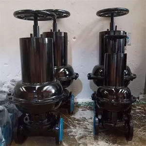 南京市EG6B41J-16C DN100 英标气动常闭式隔膜阀 一体式铸造法兰连接