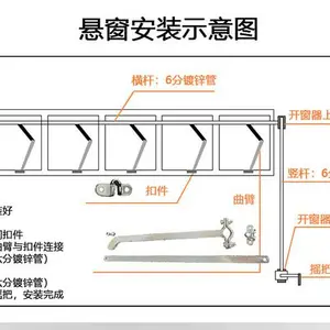 手摇曲臂开窗器 摇速度快 曲臂可定制 通风排烟天窗
