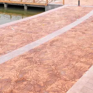 厂家直销彩色水泥压花地面 艺术压花地坪 公园广场专用