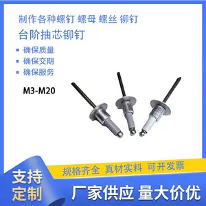 定制加工台阶抽芯铆钉304不锈钢拉芯1274大帽拉钉型三段针形钉