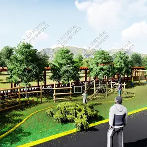 户外儿童公园设计 无动力游乐设施 非标定制木质拓展滑梯 不锈钢滑梯 北京同兴伟业直销