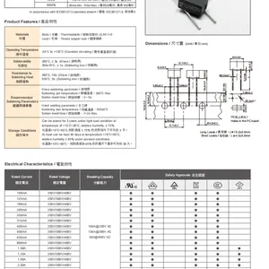 Walter保险丝 2020系列方型形8.5mm*5mm 100mA~6.3A 电流保险丝