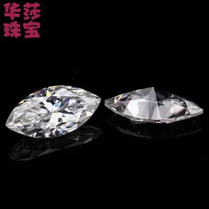 梧州宝石批发马眼形莫桑裸钻 戒面裸钻仿钻配饰裸石