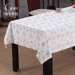 RNPT瑞年 厂家直供烫金台布家用印花餐桌布 防水桌布PVC塑料台布