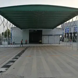 户外仓库电动推拉棚伸缩式推拉棚移动车棚帐篷活动雨棚大型遮阳篷