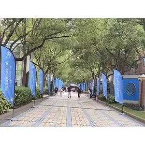 5米旗杆 钢板底座租赁 刀旗 广告彩旗 趣味运动会定制伸缩双面旗帜