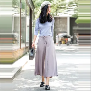 韩版显瘦直筒休闲裤子地摊货源***实拍夏季新款阔腿裤女九分裤