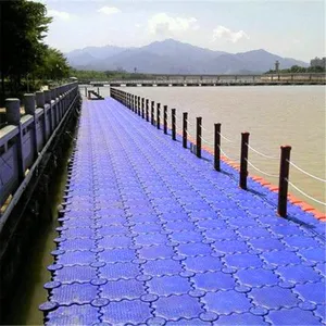 湖区水上人工码头建造 方格状浮力平台浮筒 公园浮桥栈道