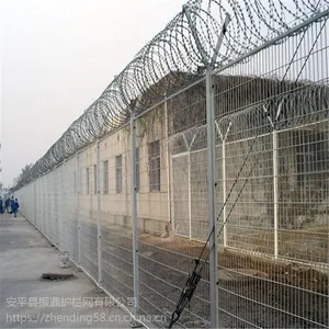 振鼎 滚笼式刀片刺***防攀围栏网 浸塑墨绿铁丝焊接隔离栅