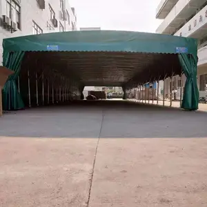 ***大型推拉雨棚遮阳停车蓬仓库帐篷