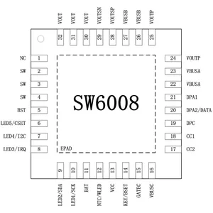 智融推出SW6008,5V/3.1A 高效同步升压输出,支持Type-C ***专用多合一芯片