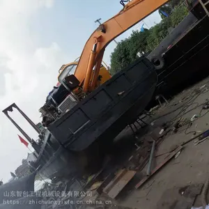 智创海边小型捞淤船挖_水陆两用挖掘机_鱼虾养殖池塘挖掘用船挖供应商