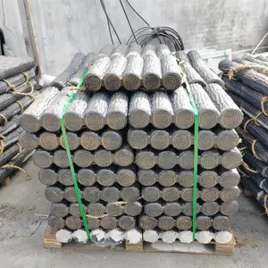 厂家供应树皮色路沿草坪围挡0.5米联排水泥仿木桩