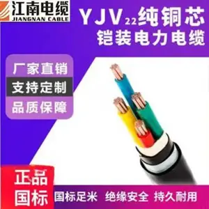 五彩江南品牌 YJV22，0.6/1KV铜芯PVC绝缘钢带铠装电力电缆
