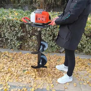 硬土地植树钻坑机 果园大直径埋桩挖坑机 宏晨独轮手推旋涡机
