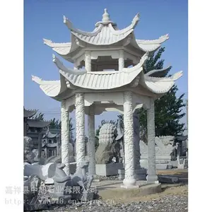 古建景观石凉亭 青石双层石亭子 3.2米直径亭子