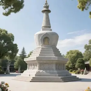 藏式石雕佛塔 如来八塔 汉白玉尊胜塔 高僧墓塔 各种尺寸定制