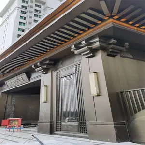 中式小区不锈钢大门门楼整体制作施工售楼部门头整装
