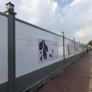 建筑工地彩钢夹芯板围挡 封闭式围栏 淮盛临时铁皮护栏