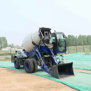全自动上料搅拌车1.8方修建公路水渠用可移动搅站 转场灵活